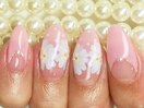 お花＆ドットフレンチネイル