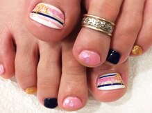 ネイルネイル 南森町店(nailnail)/定番マリンもホロでガーリィに♪