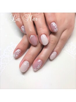 ネイルサロンラメール(La Mer)/マットなフラワーネイル
