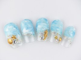 夏マーブルネイル  6930円