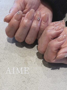 アイム(AIME)の写真/【綺麗め大人ナチュラル系ネイル】￥5500～!!ワンランク上の仕上り×上品で綺麗な手元でモチベーションUP◎