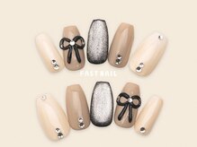 FAST NAIL 春日部店【パラジェル/ジェルネイル専門/定額/マグネット/フットネイル】/ぷっくり/リボン 【12360】