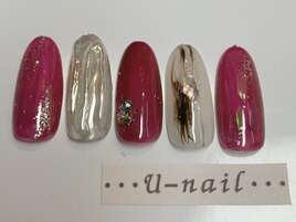 赤ニュアンスネイル