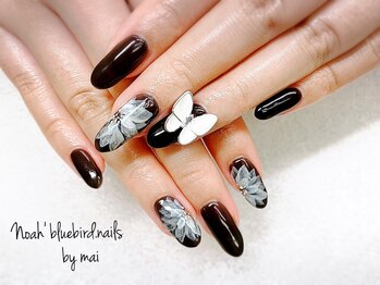 ノアブルーバードネイルズ(Noah' bluebird .nails)/透け感フラワー