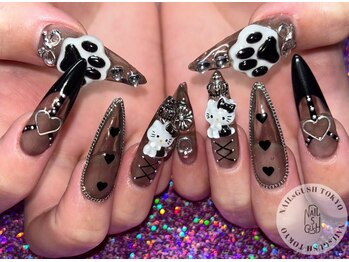 ネイルズガッシュ 溝の口店(NAILs GUSH)/ブラック/クリア/スカルプ