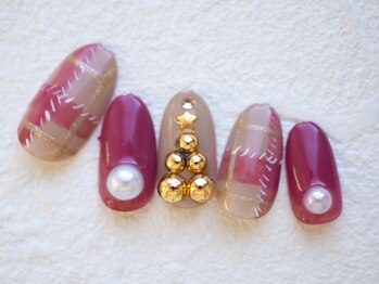 カトルナフ(quatre fois neuf)/大人チェックのクリスマスネイル