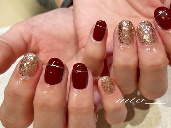ネイルサロン イントゥ(into_)/ボルドー ミラー ラメ