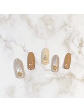 フィールネイル 天神橋店(feel nail)/くすみカラー/ブラウン/パウダー