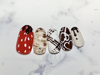 バレンタインネイル