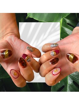 アヤネイルズ アンド アイラッシュ(AYA NAILZ.＆Eyelash)/秋のボルドーアレンジ