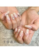 ロアンネイル(roan nail)/乳白カラー×ハート