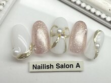 ネイリッシュサロン エー(Nailish Salon A)/ミラーリボンネイル