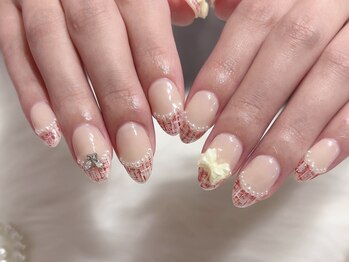 大垣ネイル/ツイードフレンチ♪