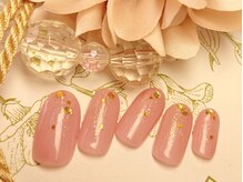 ネイルアンドアイラッシュ リラ 東三国店(Rela)/ピンク×ホロゴールド初回¥4900