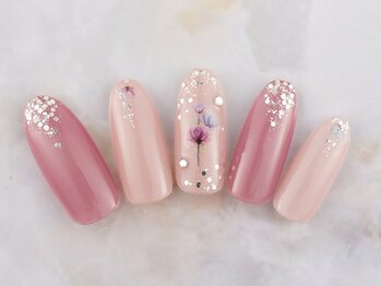 ネイルプラザ 河原町OPA店(NAIL PLAZA)/キラキラフラワーネイル