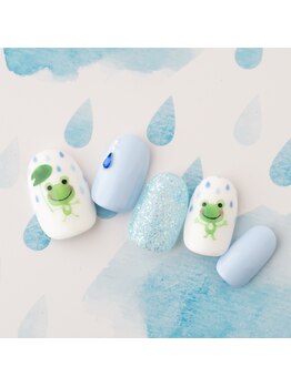 ラ カゼッタ(La casetta)/手描きカエル雨ネイル