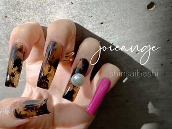 スカルプ　べっこうネイル