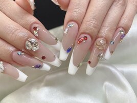 スカルプ　フレンチ　キラキラ