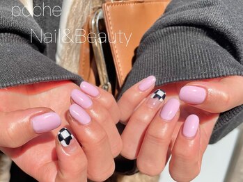 ア―ジュポシェフリル 天神西通り店(age poche Frill)/ピンクネイル