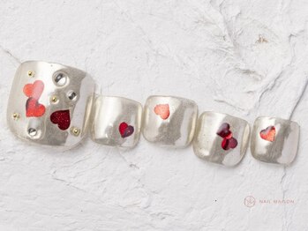 ネイルメゾン 池袋店(NAIL MAISON)/ハートシルバーキラキラ¥9000