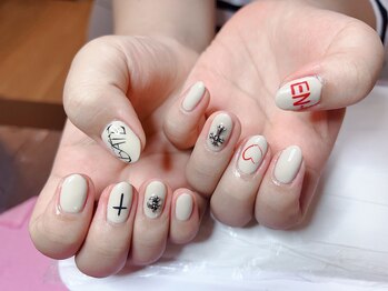 ヘブン ネイル 鶯谷(HEAVEN Nail)/アイボリーポップネイル