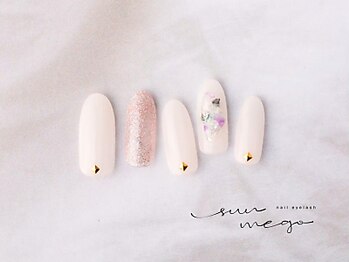 サンミーゴネイル 神戸店(Sunmego Nail)/大理石×ホワイトネイル