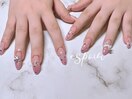 ピンクラメ×ストーン