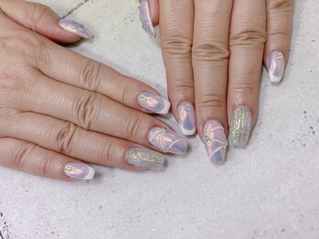 ピンクオーロラネイル