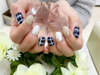 プルミエ ネイル(Premier Nail)/チェック柄★ネイビー