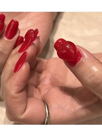 ハートのバレンタインネイル