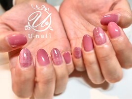 ピンクチェックネイル