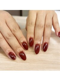 ちゅるるんレッドネイル