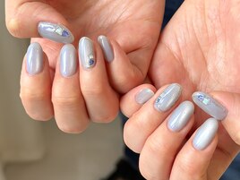 ブルーグレーマグネットネイル