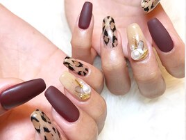 レオパードネイル×マットネイル