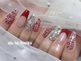 ツイードクリスマスネイル