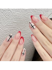 チェック柄&フレンチ