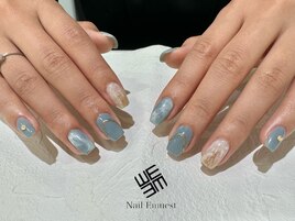 ホワイト×ブルー　ニュアンス