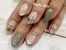 ネイルズアリー 立川店(Nails ally)/ピンクゴールド×ニュアンス