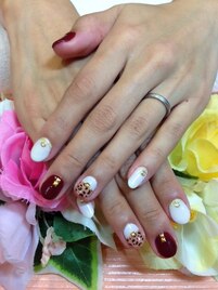 ショートネイル単色アート