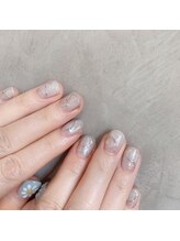 アティックネイルアトリエ(attic nail atelier)/ぷっくり花ニュアンス★