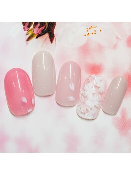 ピンク桜ペタルネイル