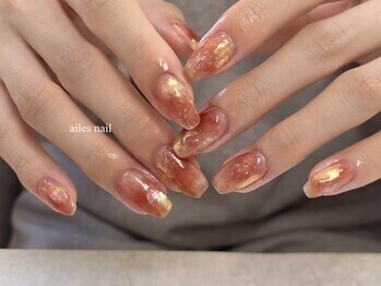 エールスネイル(ailes nail)の写真/【春にぴったり！上品淡色ネイル】春らしい彩りとシンプルかつ洗練されたデザインで、オフィスネイルにも◎