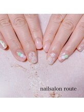 ネイルサロン ルート 二子玉川(nailsalon route)/春ネイル♪桜　お団子　持ち込み