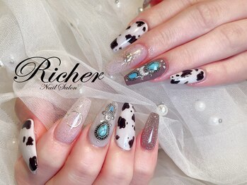 エスフィーネイルサロン リシェル(Esfy nailsalon Richer)の写真/オフ&ケア込!!フリーART/付放題メニュー充実!［ジェルフリーART￥8800～/長さだしフリーART￥12800～］