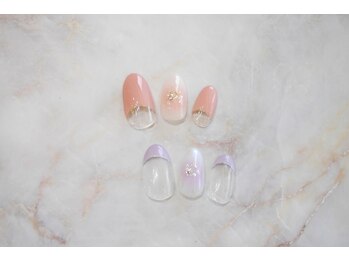 ブリオン 六本松店(Bullion)/ほんわかキラリチークネイル