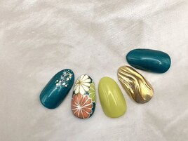 【定額】和柄フラワーネイル