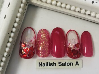 ネイリッシュサロン エー(Nailish Salon A)/バレンタインハートネイル