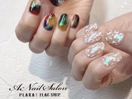 秋仕様カラフルネイル