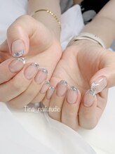 ティナ ネイルスタジオ(Tina Nail Studio)/キラキラガラスフレンチ
