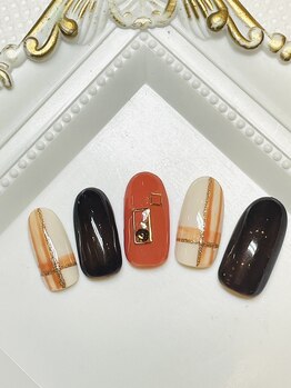 ネイルファクトリー 横浜ベイクォーター店/チェックデザインネイル¥11000